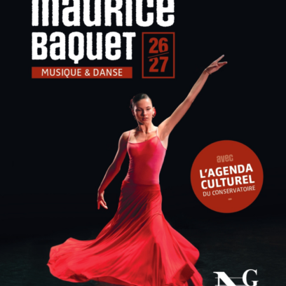 jeune femme qui danse sur scène en robe rouge - Agrandir l'image, fenêtre modale